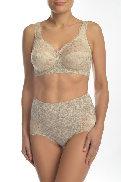 Sustainable High-Waist Cotton Briefs - 2911/G Peony Melange, 40-48