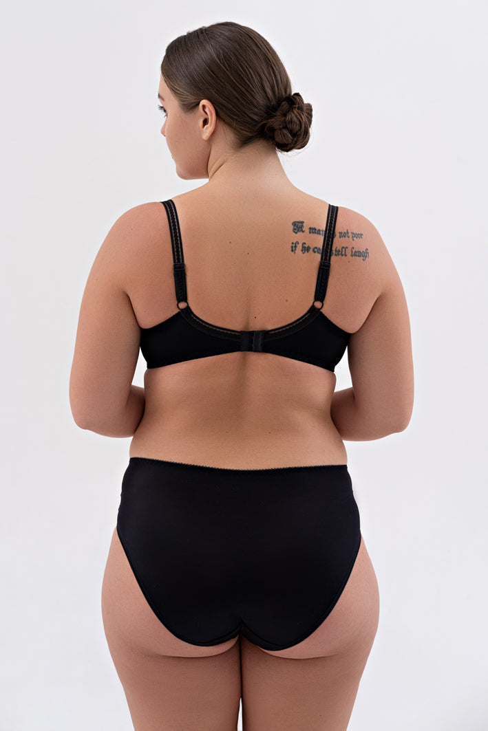 Half-padded Underwired Bra - 1109 Black Poppy, 75-105 B-H