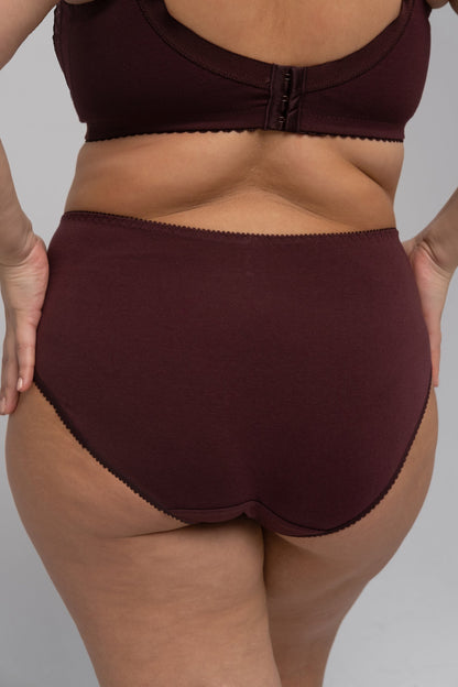 Sustainable Unpadded Wireless Cotton Comfort Bra - 1101/C Wine, 75-105 B-G