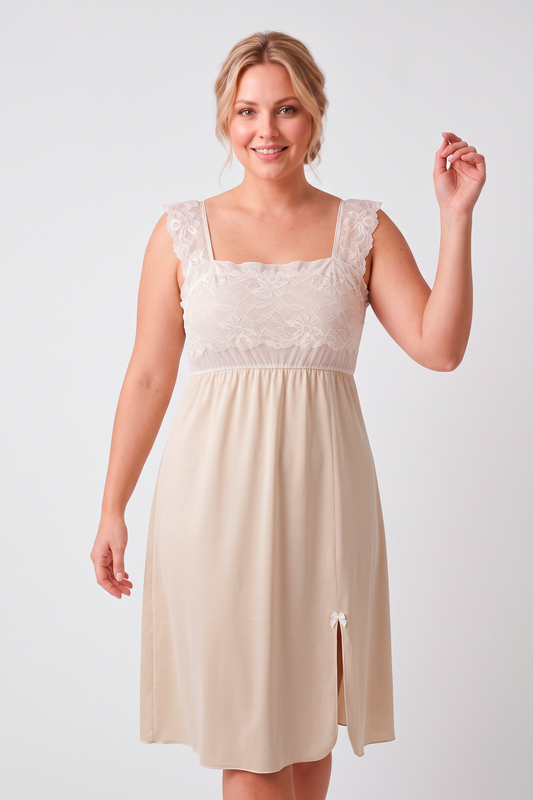 Viscose Comfort Midi Nightdress - 5811 Vanilla, 42-50