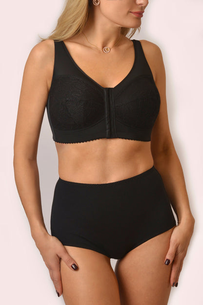 Apjoma mazinošs krūšturis bez stīpiņām ar aizdari priekšā - 1150, Melns, 75-135 B-M