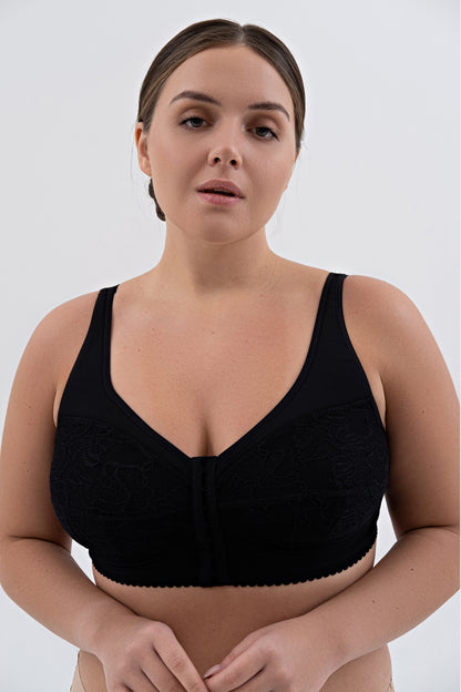 Apjoma mazinošs krūšturis bez stīpiņām ar aizdari priekšā - 1150, Melns, 75-135 B-M