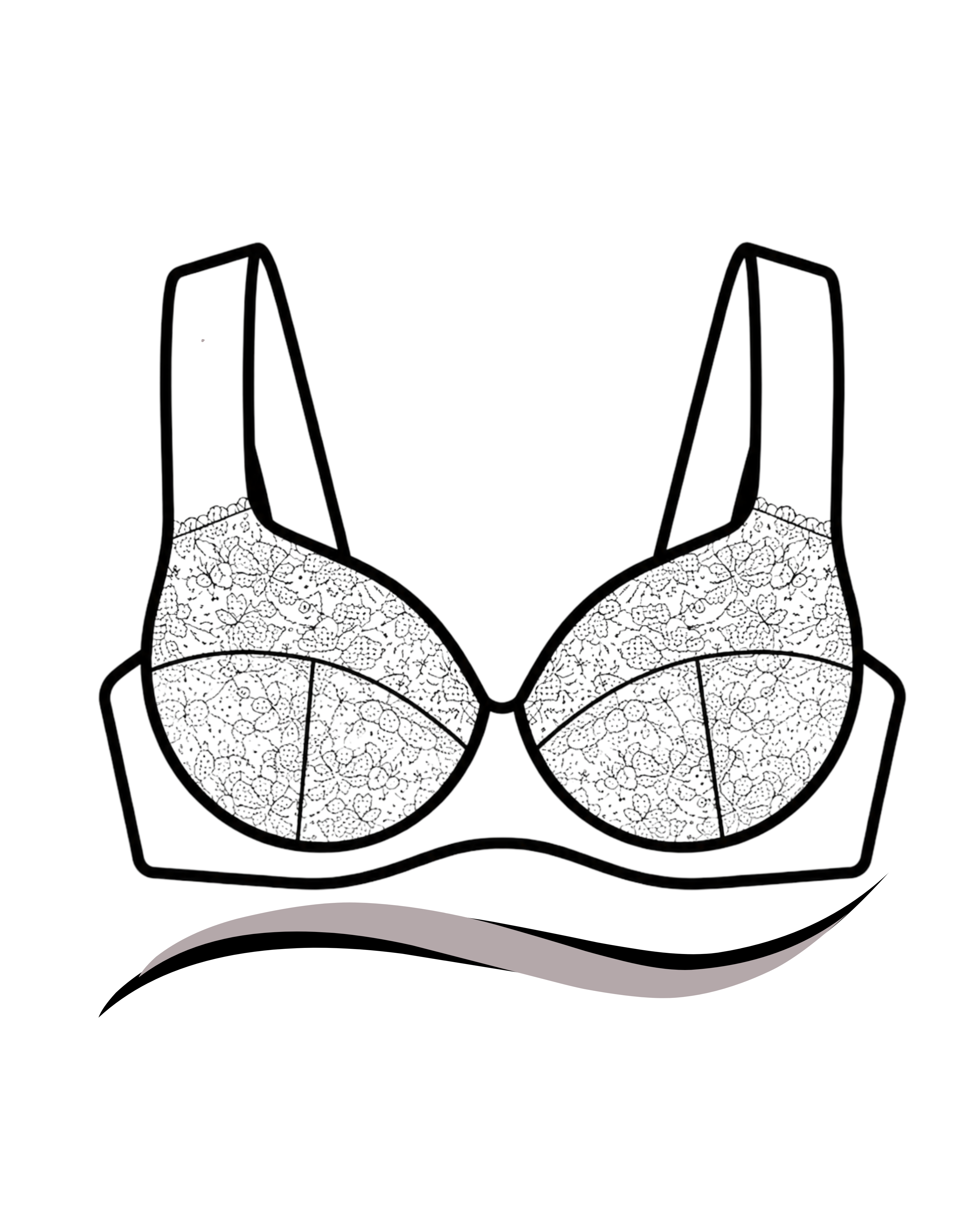 Wireless bra construction