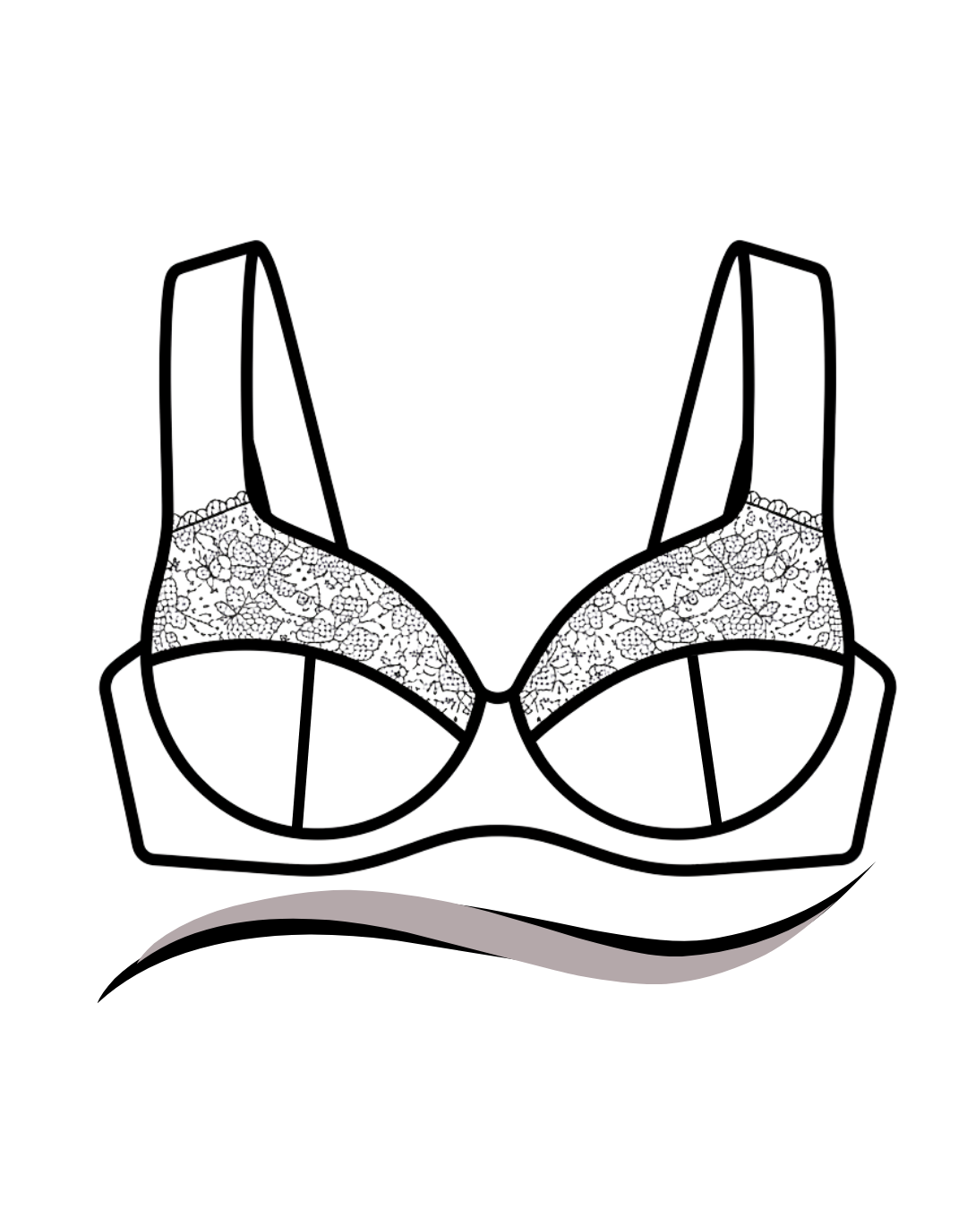 Wireless bra construction